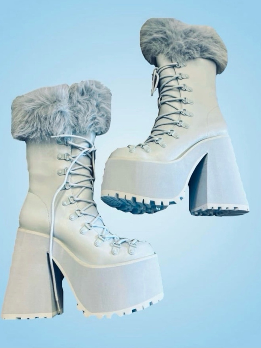 Blue Platform Boots - Women’s Size 11